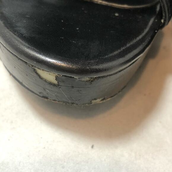 Carlos by Carlos Santana Black Leather Entice Bandage Caged Heels Size 9 - Picture 7 of 11